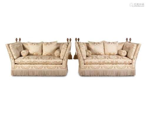 A Pair of Knole Sofas With Scalamandre Upholstery