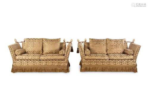 A Pair of Upholstered Knole Sofas