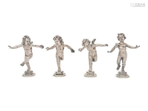 A Set of Four Buccellati Silver Putti Figures