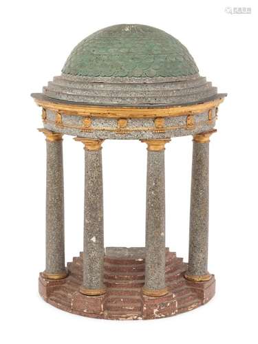 A Grand Tour Style Polychrome Decorated and Parcel Gilt Arch...