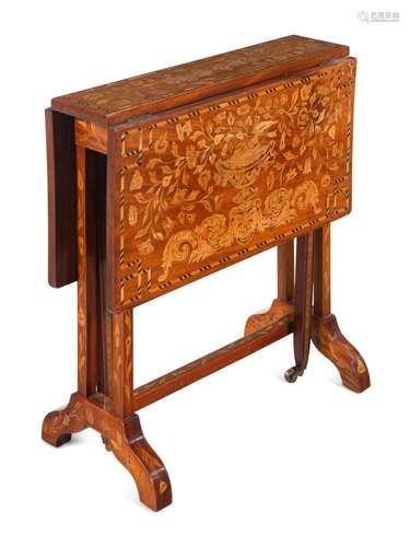 A Dutch Marquetry Drop-Leaf Table