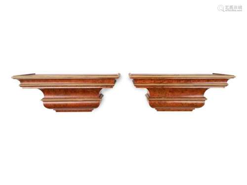 A Pair of Contemporary Gilt Painted Wall Brackets