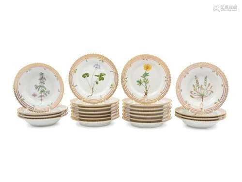 A Group of Royal CopenhagenFlora Danica Porcelain Fruit Bowl...