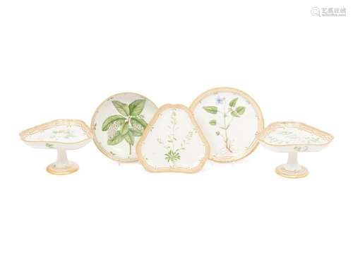 A Group of Five Royal CopenhagenFlora Danica Porcelain Table...