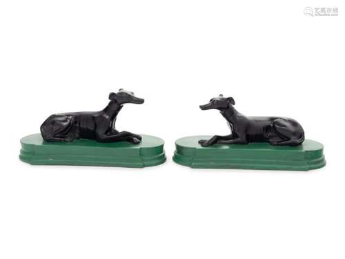 A Pair of Resin Greyhounds