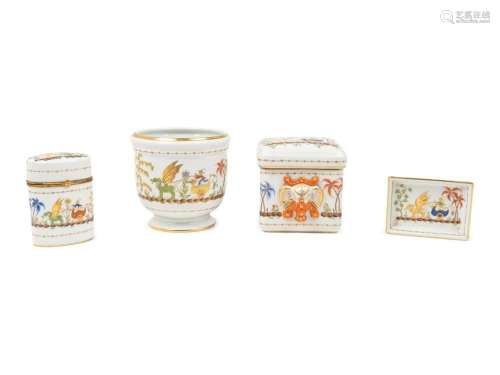 Four Tiffany and Co. for Le TallecCirque Chinois Porcelain T...