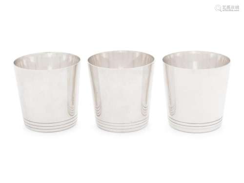 Three Tiffany and Co. Silver Tumblers