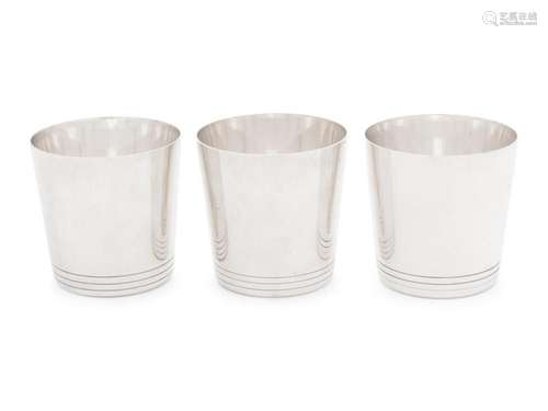 Three Tiffany and Co. Silver Tumblers