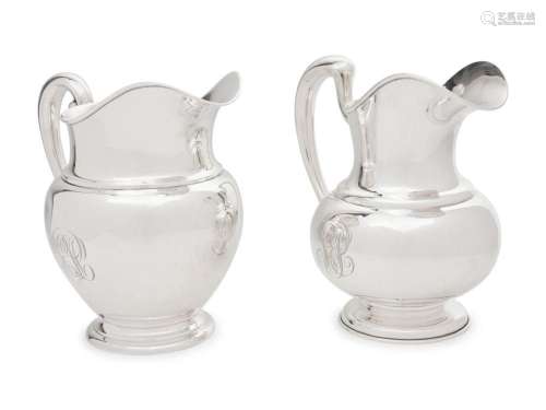 Two American Silver Water Pitchers