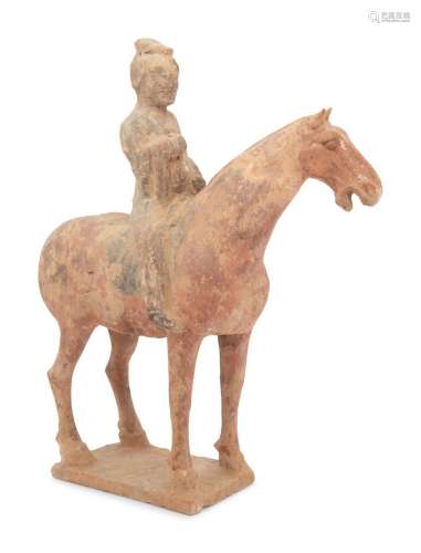 A Chinese Pottery Equestrian Figure