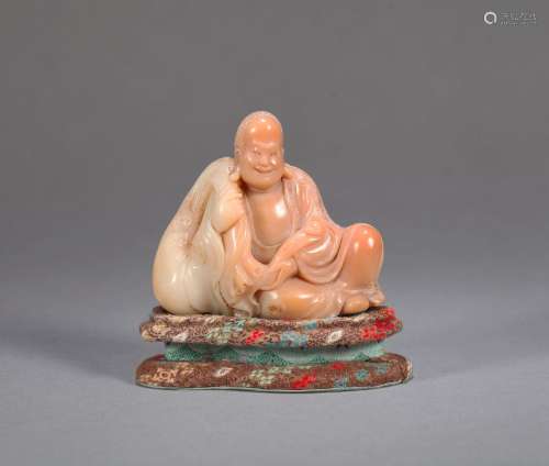 A Shoushan soapstone monk ornament