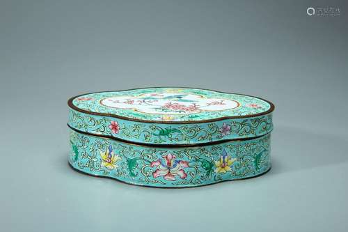 A flower and bird cloisonne box