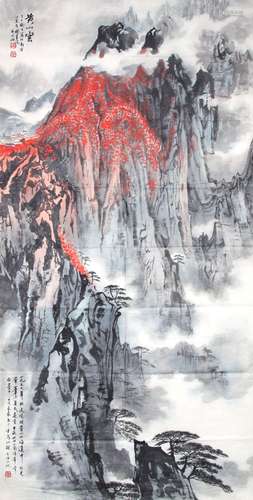 A Chinese landscape painting, Song Wenzhi mark