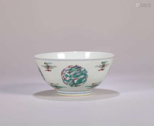 A doucai dragon porcelain bowl