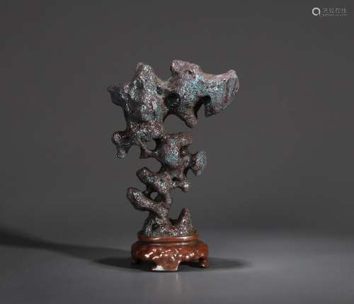 A Jun kiln glazed porcelain rockery ornament