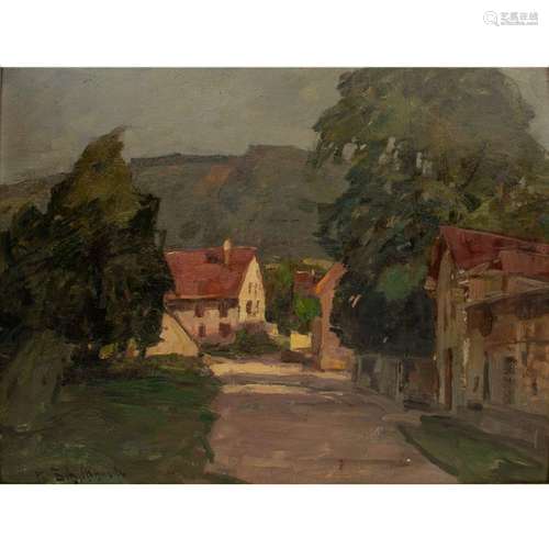 SCHICKHARDT, KARL (1866-1933), "Ort vor Weinbergen"...