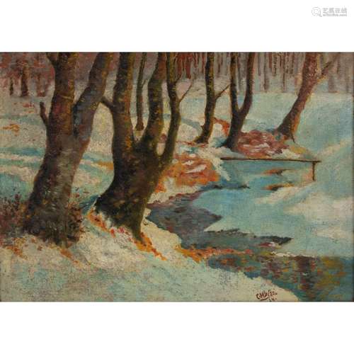 WEISS, C., wohl Carl (1860-1934), "Verschneites Waldinn...