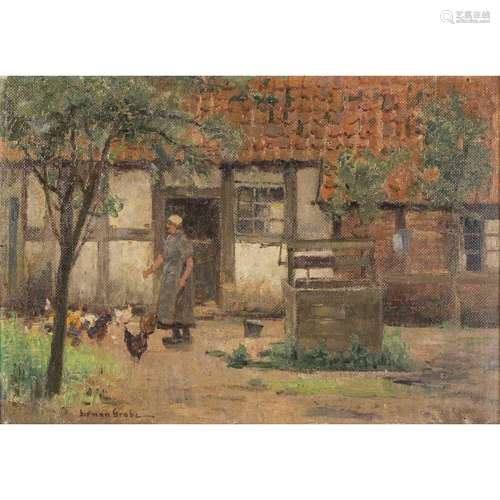 GROBE, GERMAN (1857-1938), "Hinter dem Haus",