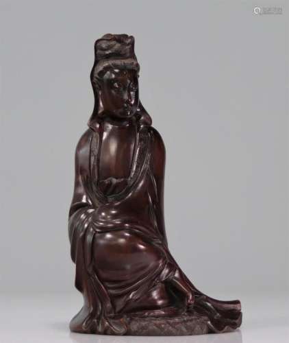 Chinese wooden Guanyin sculpture "zitan"?