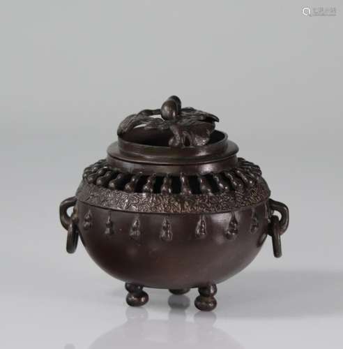 19th century Asian bronze perfume burner