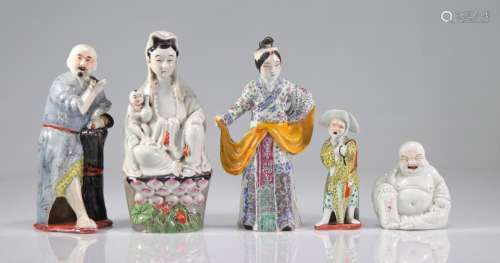 China lot of 5 porcelain statues