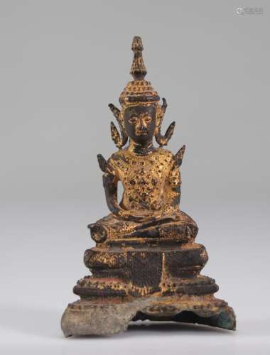 Buddha Thailand in bronze trace of gilding