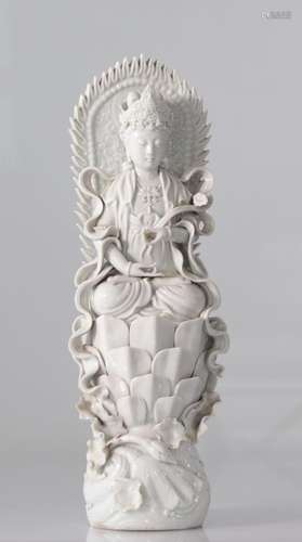 Large Chinese white Guanyin statue