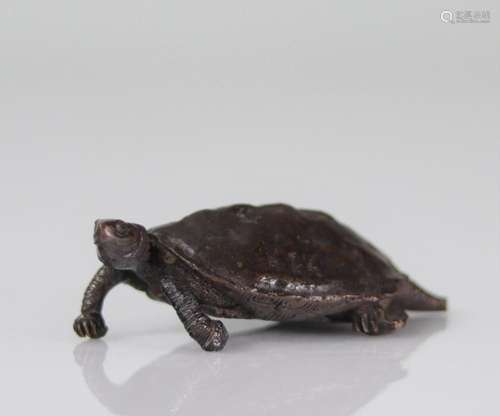 Japanese bronze turtle. Ex collection of Vestel Georges. Sig...