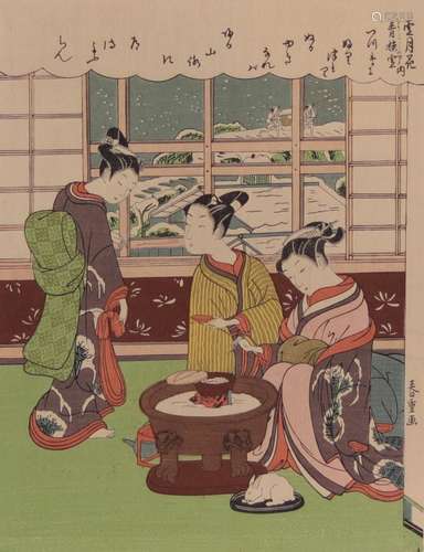 Kitagawa Utamaro. Circa 1790. Woodcut. Posted by Tsuruya Kie...