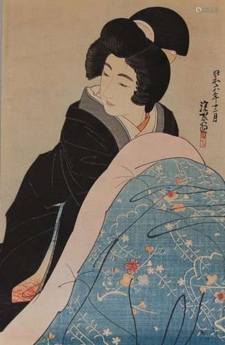 Ito Shinsui. "Kotatsu" 1931. Woodcut