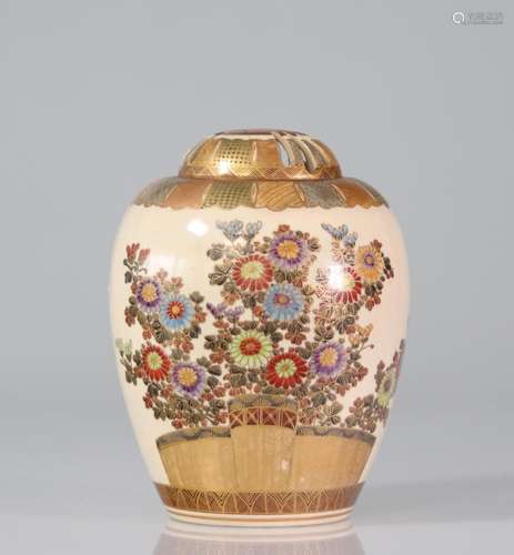 Japanese satsuma incense burner decorated with 19th century ...