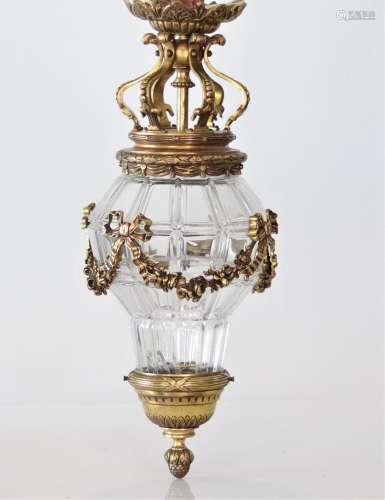 Imposing 19th century gilt bronze lantern (height 70cm)