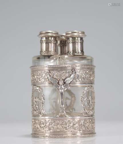 Important Empire style silvered bronze perfume bottle