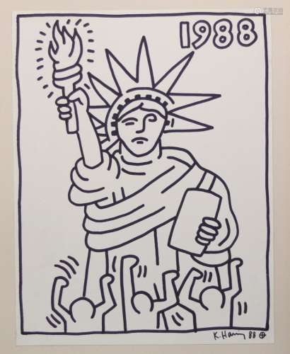 Keith Haring. The New York revolution. 1988. Felt pen and in...