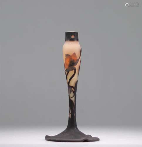 Muller Freres Luneville - Lamp base decorated with anemones ...