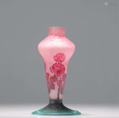 Le verre Francais - Signature Rose Lamp Base in Blue White R...