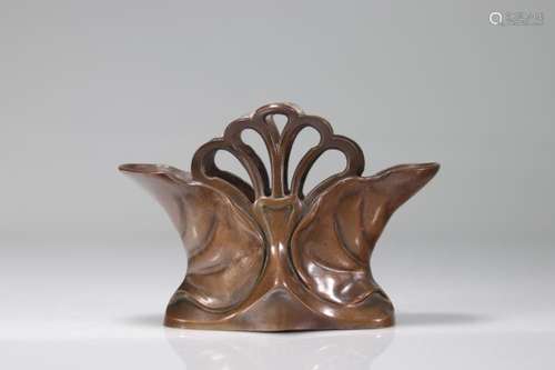 Pierre-Luc FEITU (1868-1936) Art Nouveau bronze planter