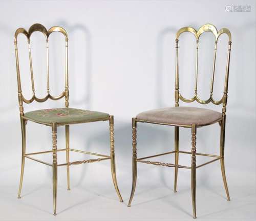 4 70 s Nap III style brass chairs