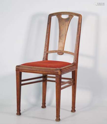 Leon SNEYERS (1877-1949) Suite of 6 Art Nouveau chairs