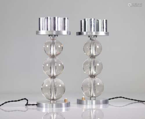 Jacques Adnet pair of table lamps