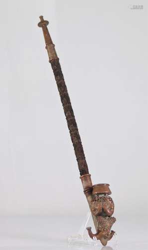 Bronze pipe from Cameroon, old French collection.