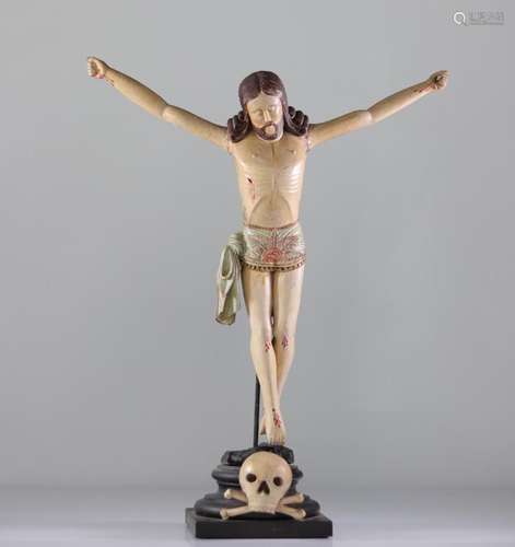 Christ in carved wood South America 19th