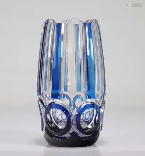 Val Saint Lambert Art Deco vase geometric shapes