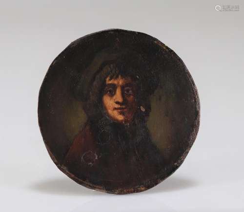 18th century oil on wood "portrait"