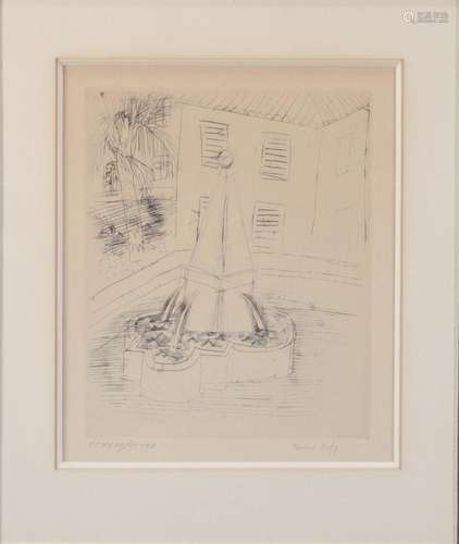 Raoul DUFY (1877-1953) engraving "the fountain" si...