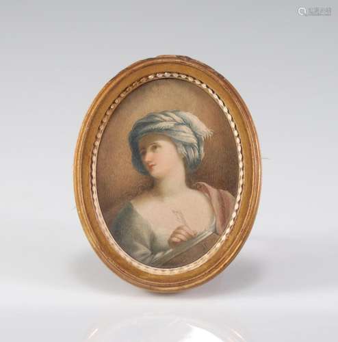 Miniature portrait of a young 19th century