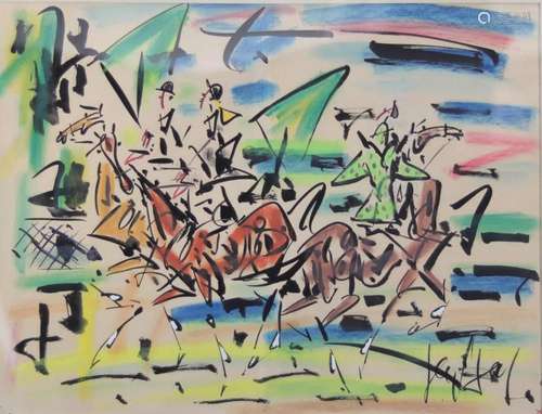 GEN PAUL (1895-1975) "riders" gouache