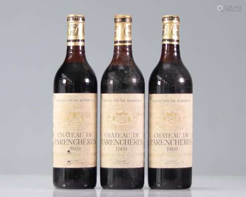 Lot of 3 Chateau de PARENCHERES (Duval) 1969