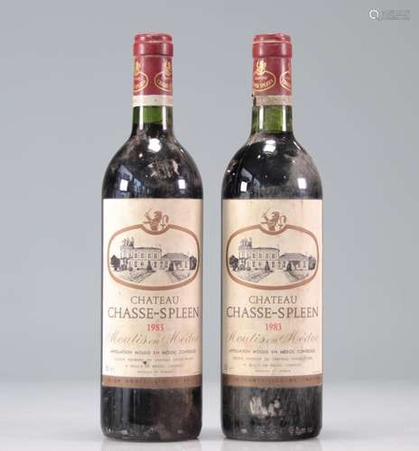 Lot of 2 Chateau CHASSE SPLEEN (Moulis) 1983