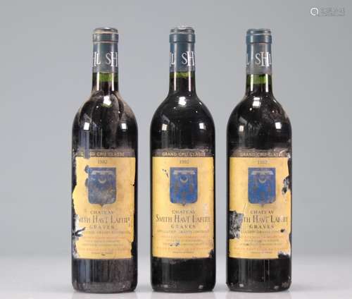 Lot of 3 Chateau SMITH HAUT LAFITTE (Graves) 1982